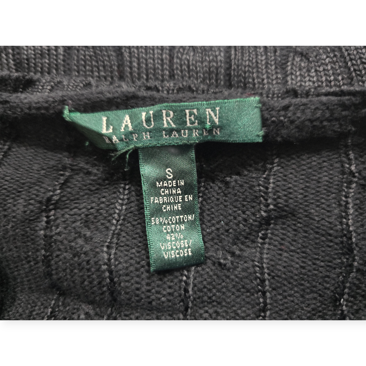 Sueter Ralph Lauren De Viscose Chico S Color Negro De Mujer (Usado)
