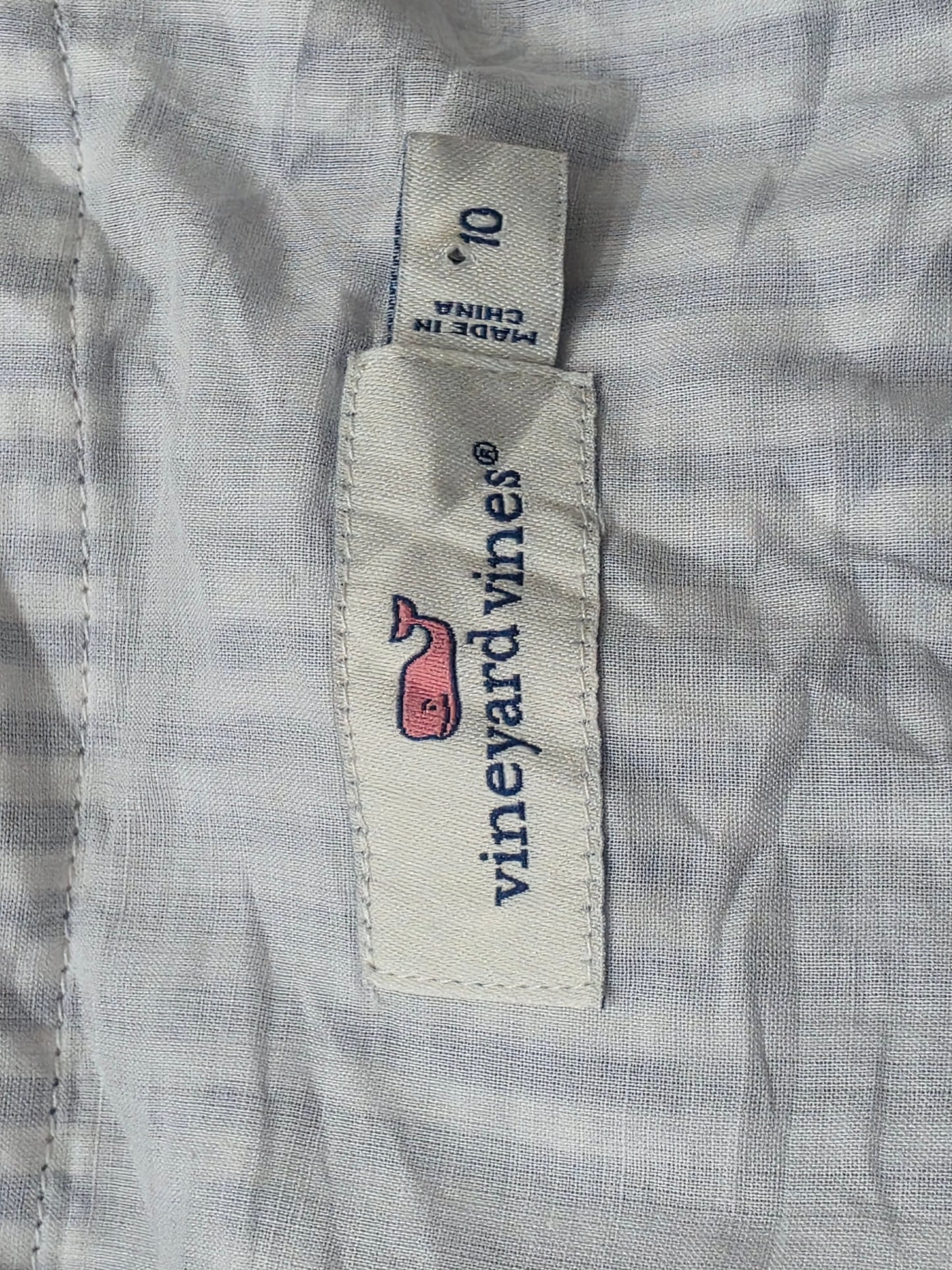 Vestido Vineyard Vines Rayas Azul Y Blanco Talla 10 Algodón