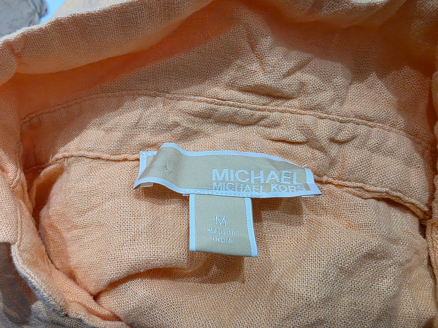 Blusa Michael Kors De Lino Con Viscose M Naranja Con Dorado