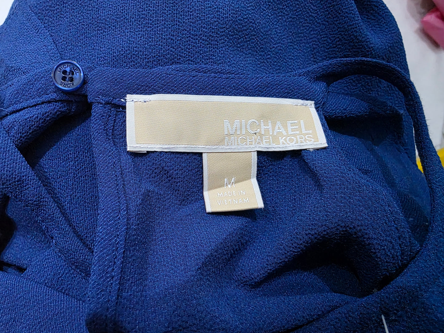Blusa Michael Kors Hombros Descubiertos M Manga Larga Azul