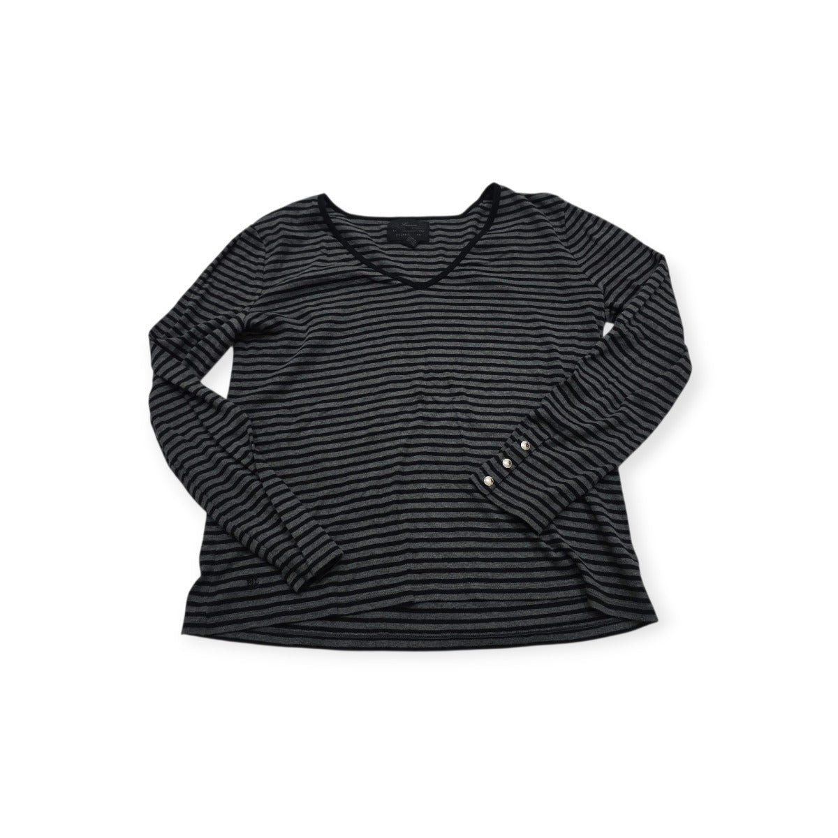 Playera Ralph Lauren Xgrande Xl Gris Oscuro Con Lineas