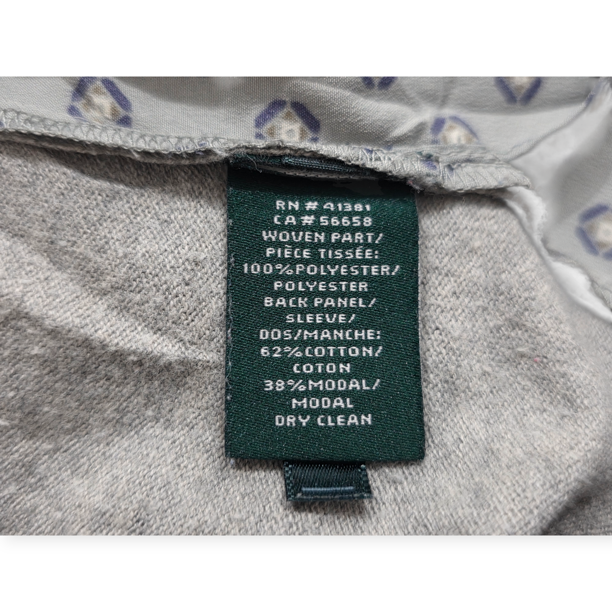 Blusa Ralph Lauren Grande L Gris Con Lunares