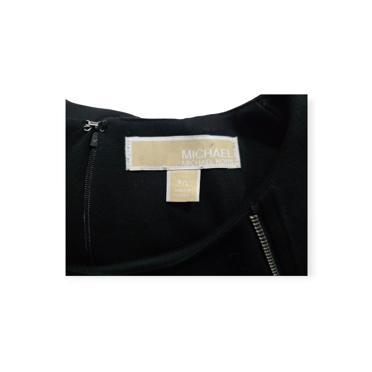 Vestido Michael Kors Negro Con Cierres Plateados Sin Mangas