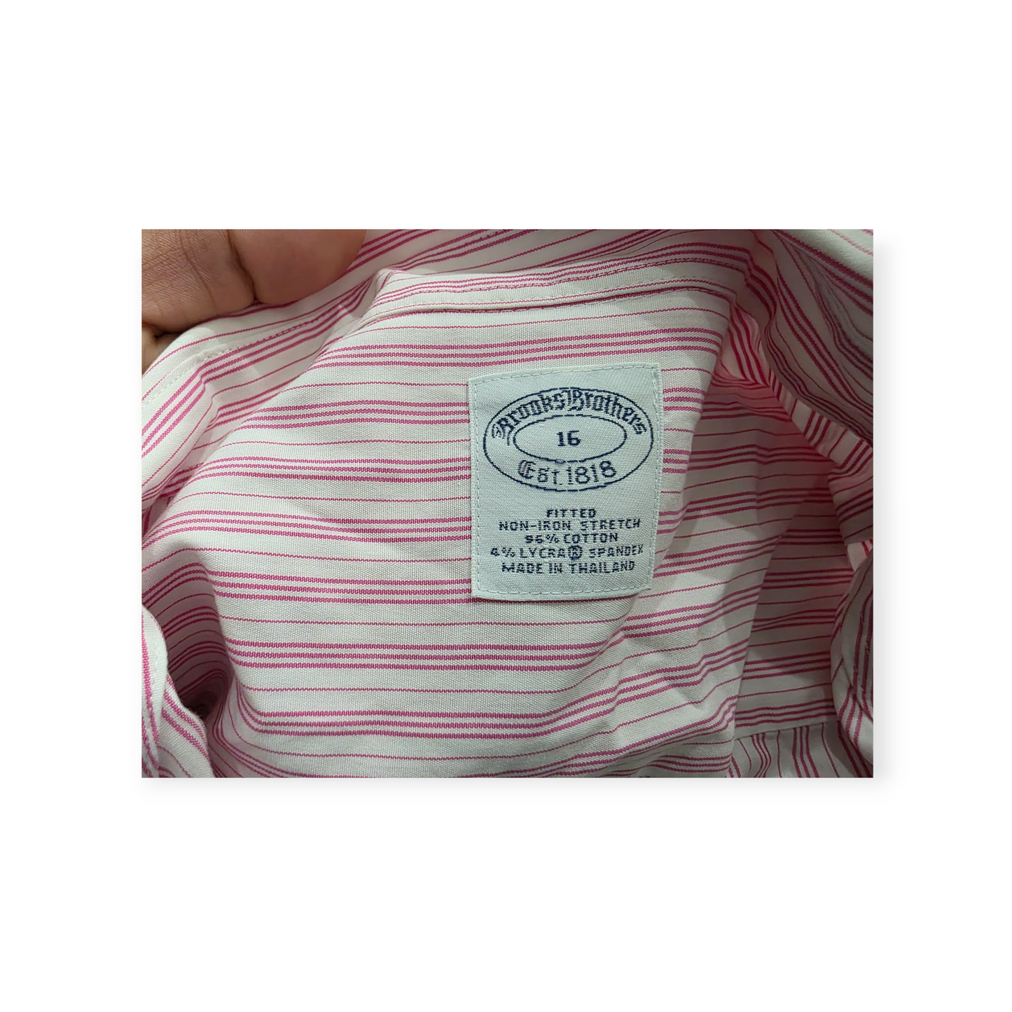 Camisa Brooks Brothers Talla 16 Rosa Rayada