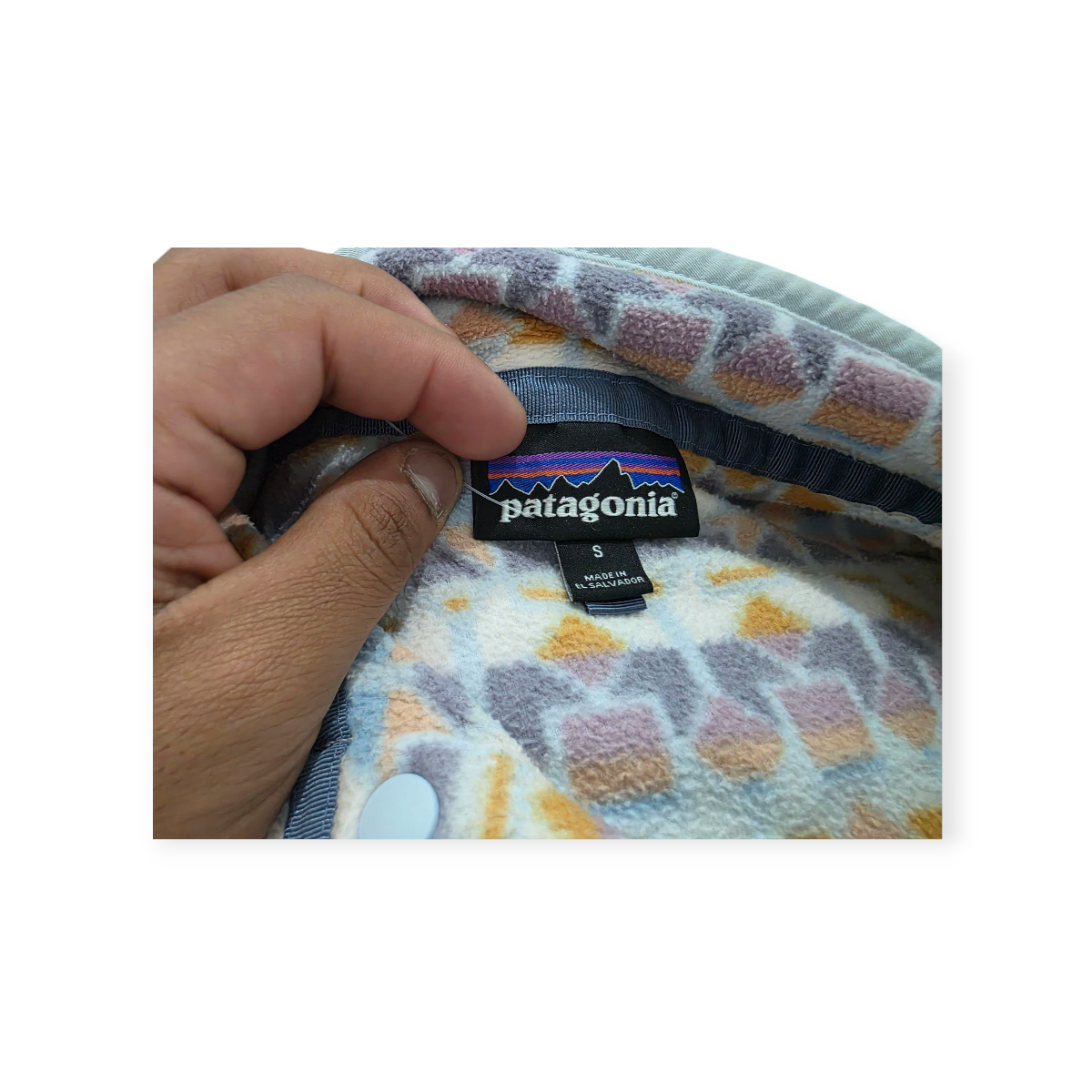 Chamarra Ligera Patagonia Chico S Azul Claro Con Cafe