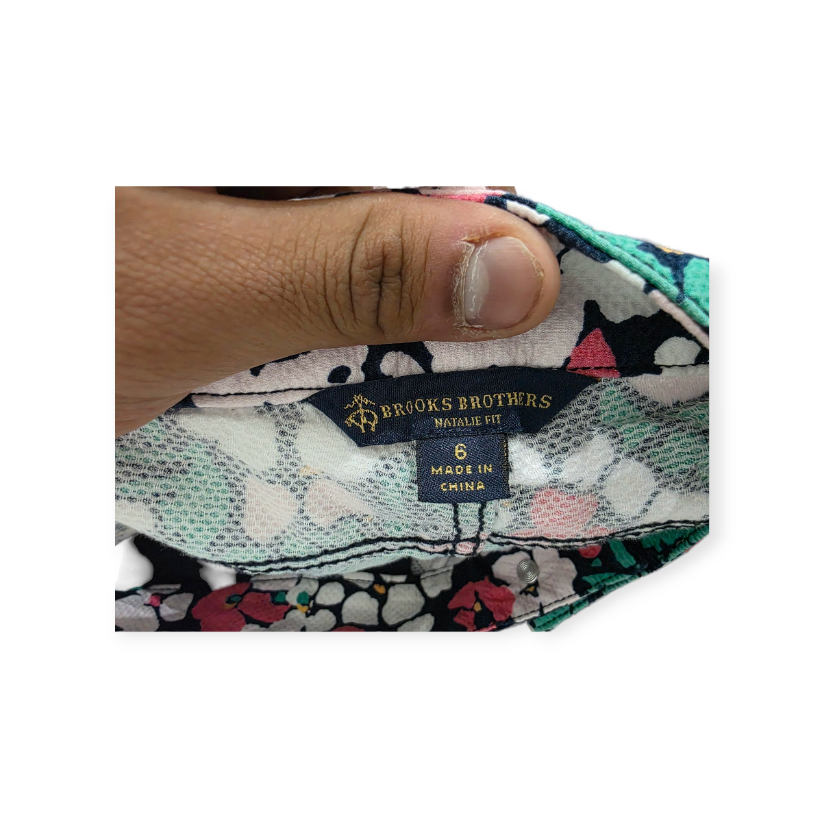 Pantalon Brooks Brothers Talla 6 Floreado Verde Con Rosa