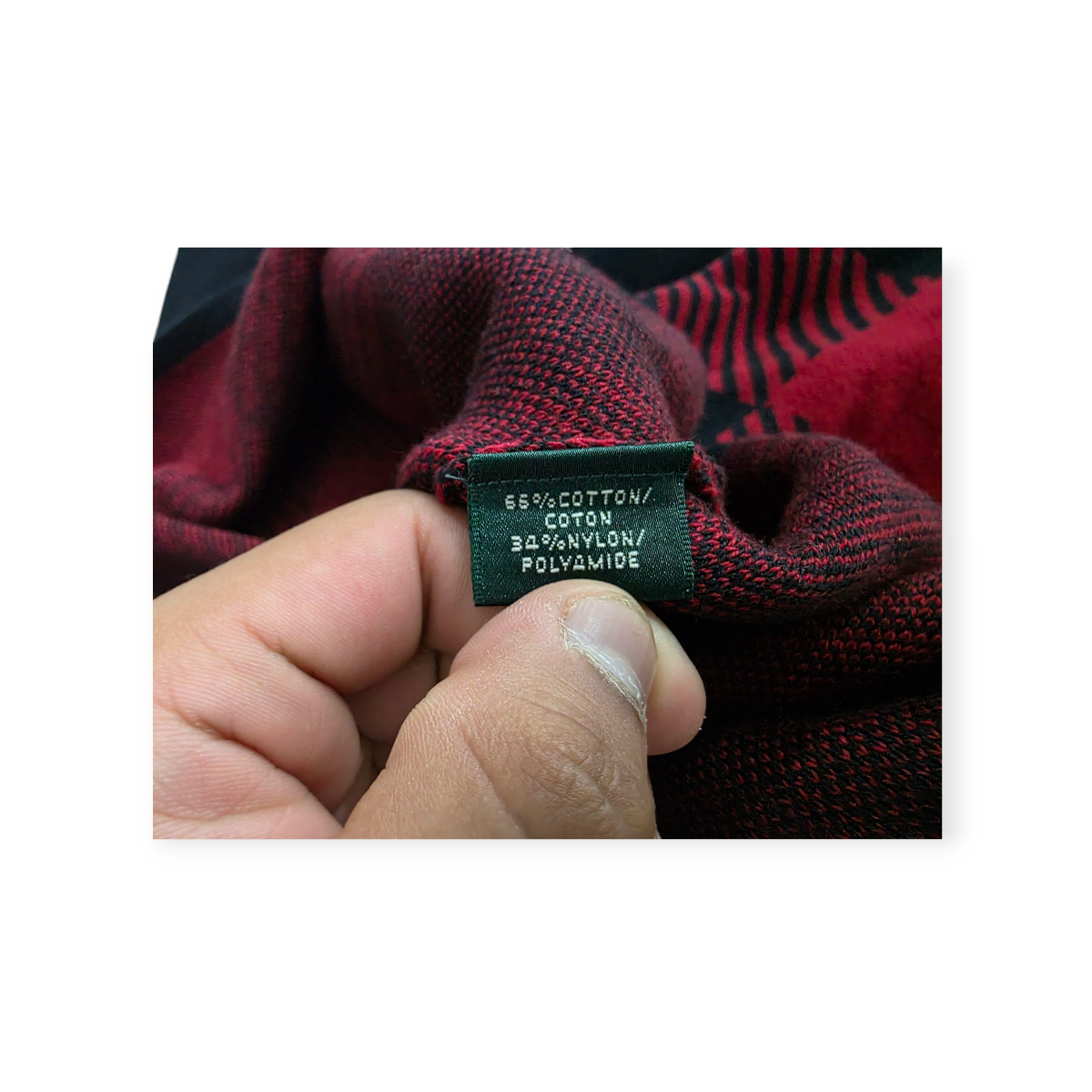 Vestido Ralph Lauren Mediana M Negro Con Rojo Manga Larga