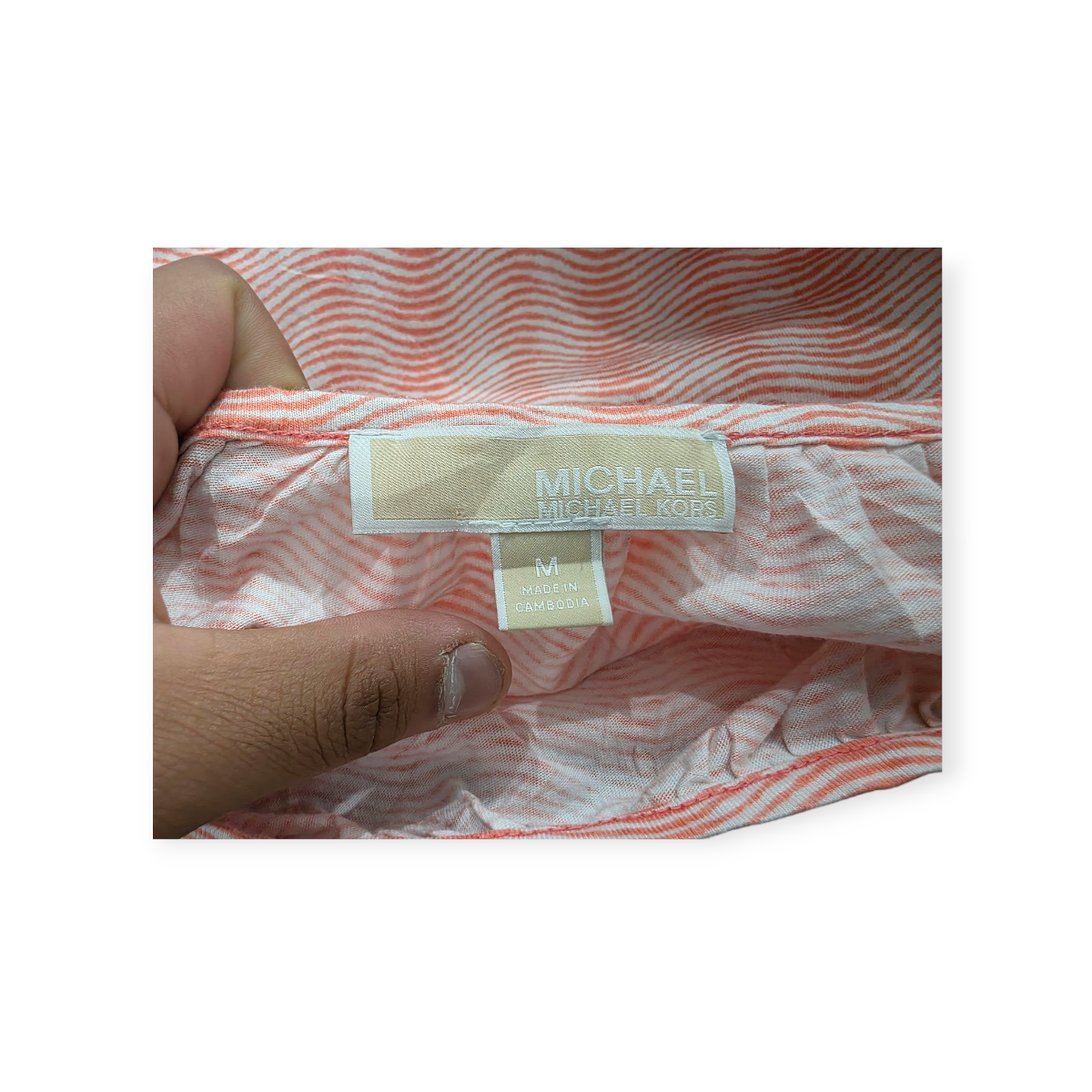 Blusa Michael Kors Mediana M Naranja Con Blanco