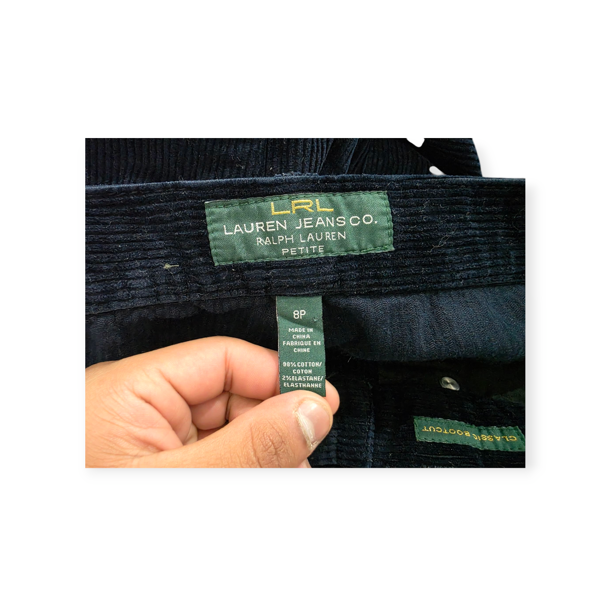Pantalon Ralph Lauren De Pana Talla 8p Azul Marino