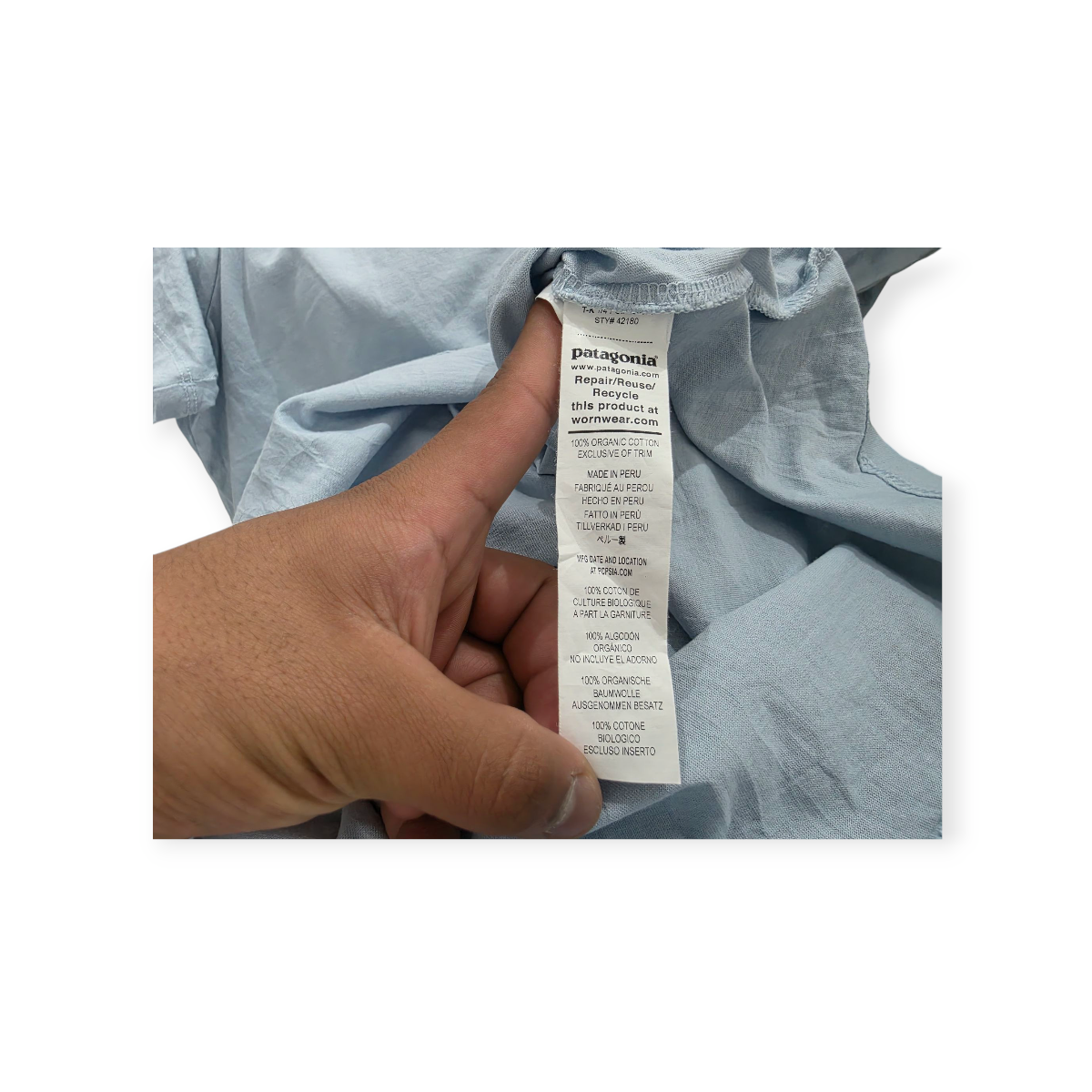 Playera Patagonia Mediana M Azul Claro