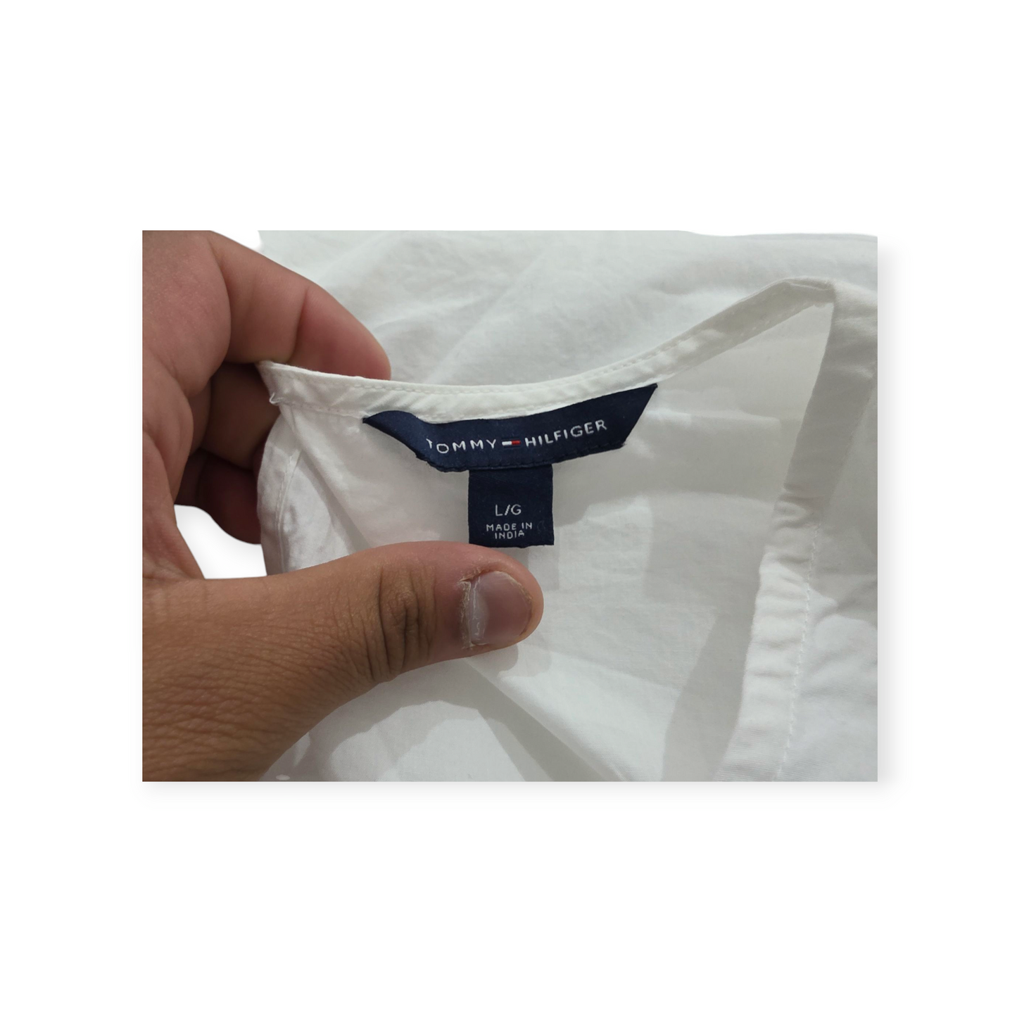 Blusa Tommy Hilfiger Grande L Blanca De Encaje