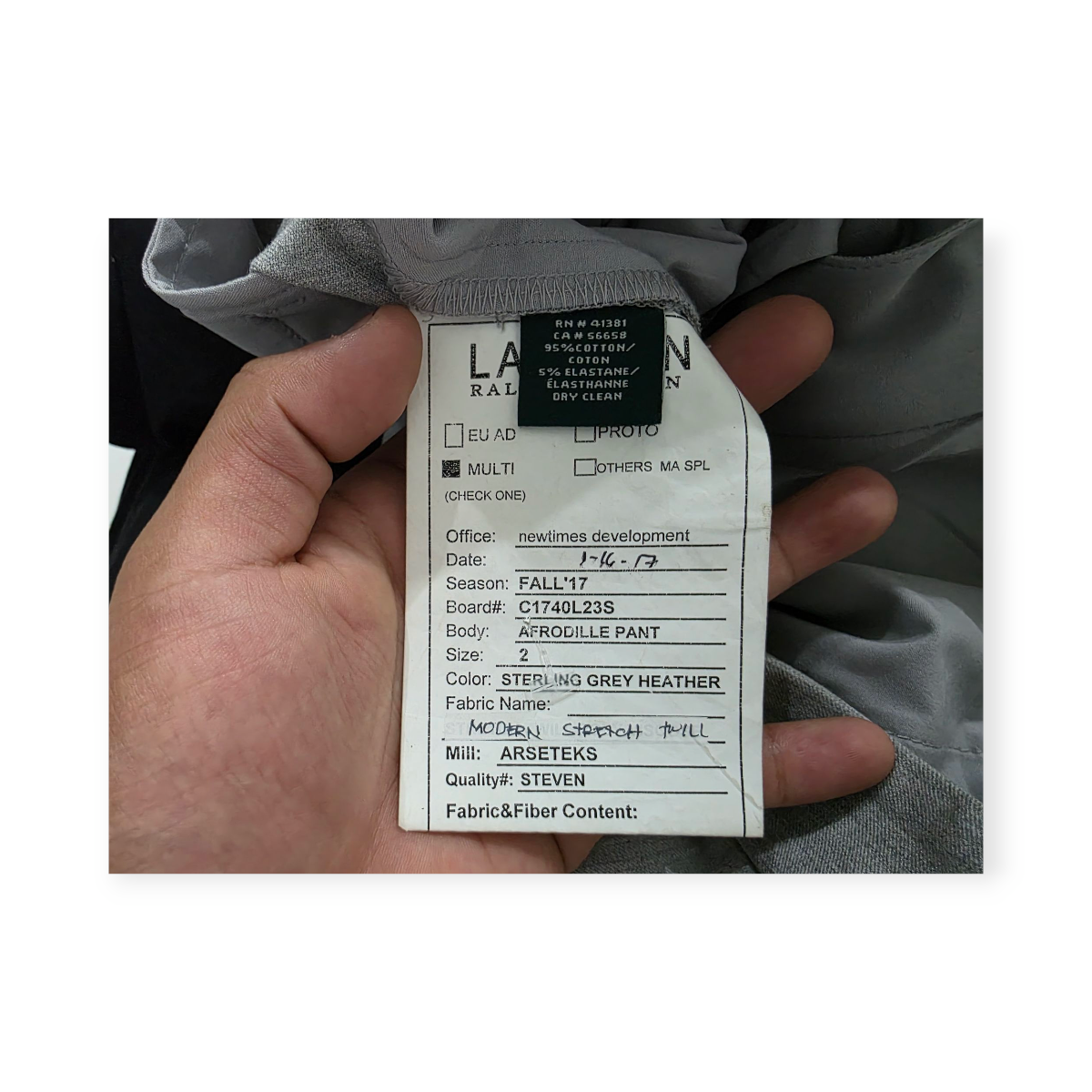 Pantalon Ralph Lauren Gris Claro Talla 2