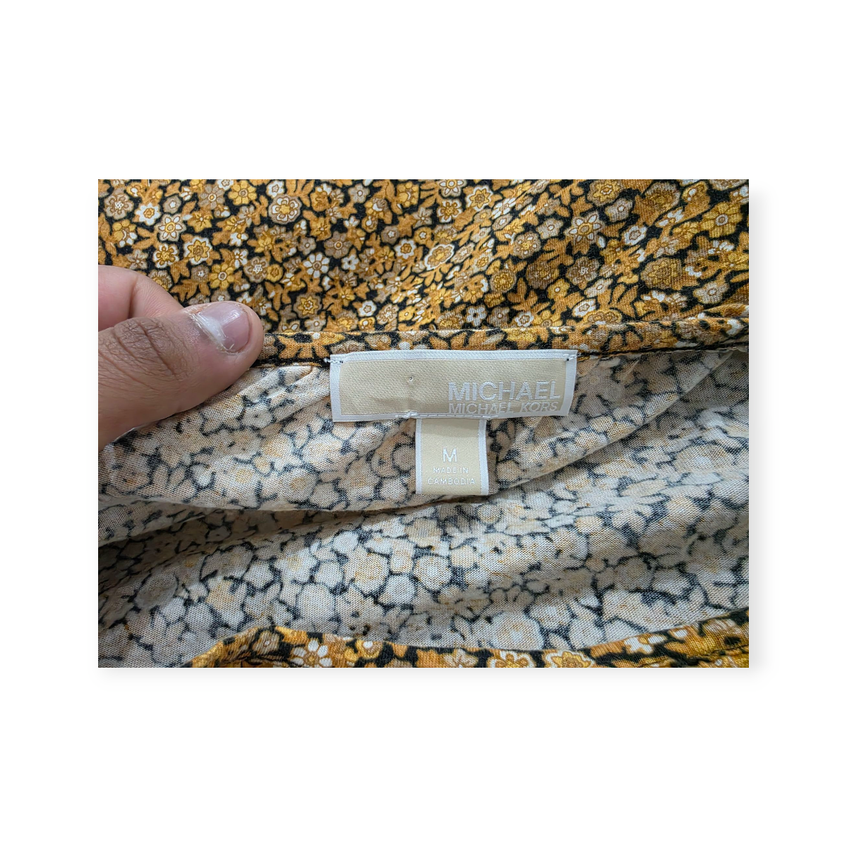 Blusa Michael Kors Mediana M Amarilla Floreada