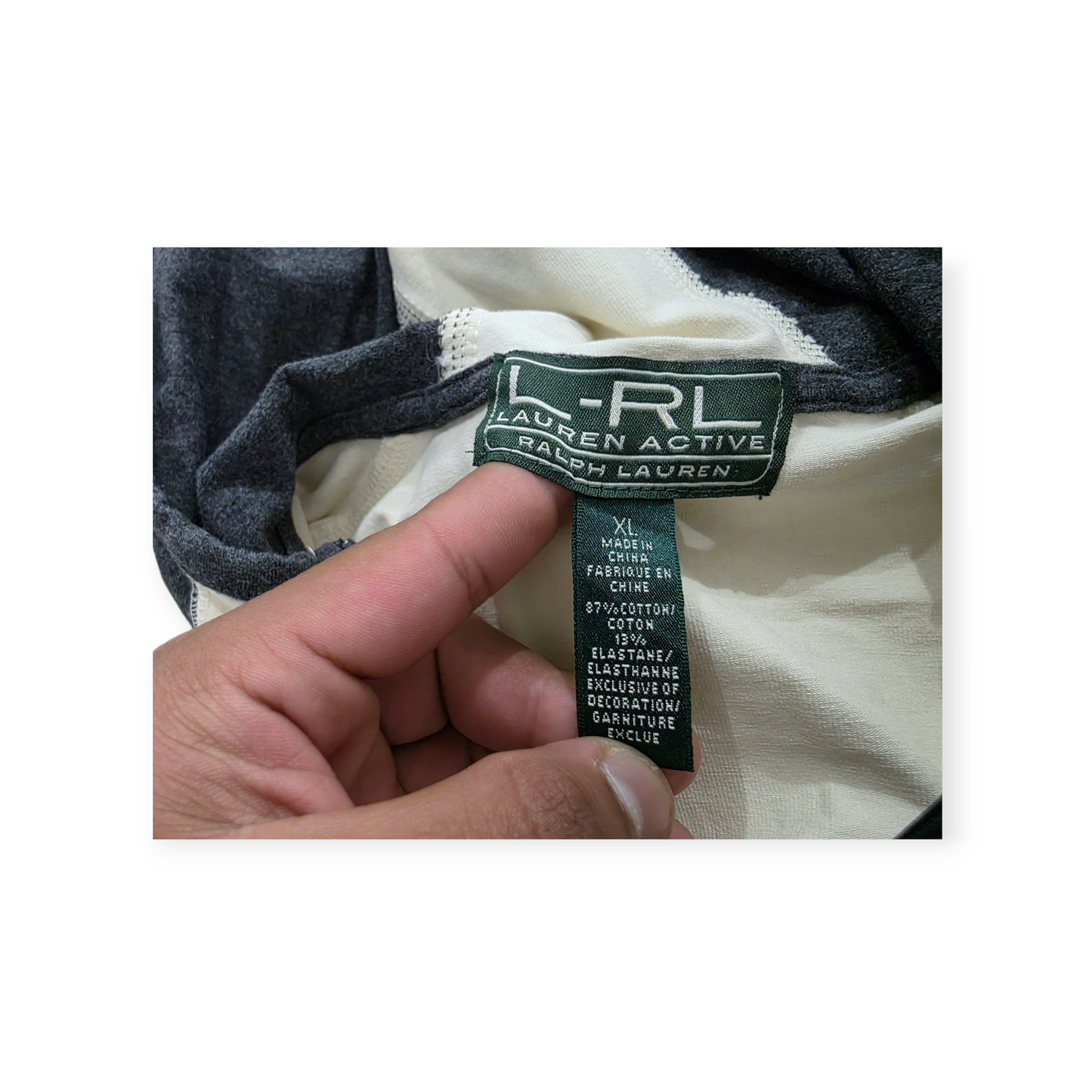 Sudadera Ralph Lauren Xgrande Xl Color Crema Con Gris
