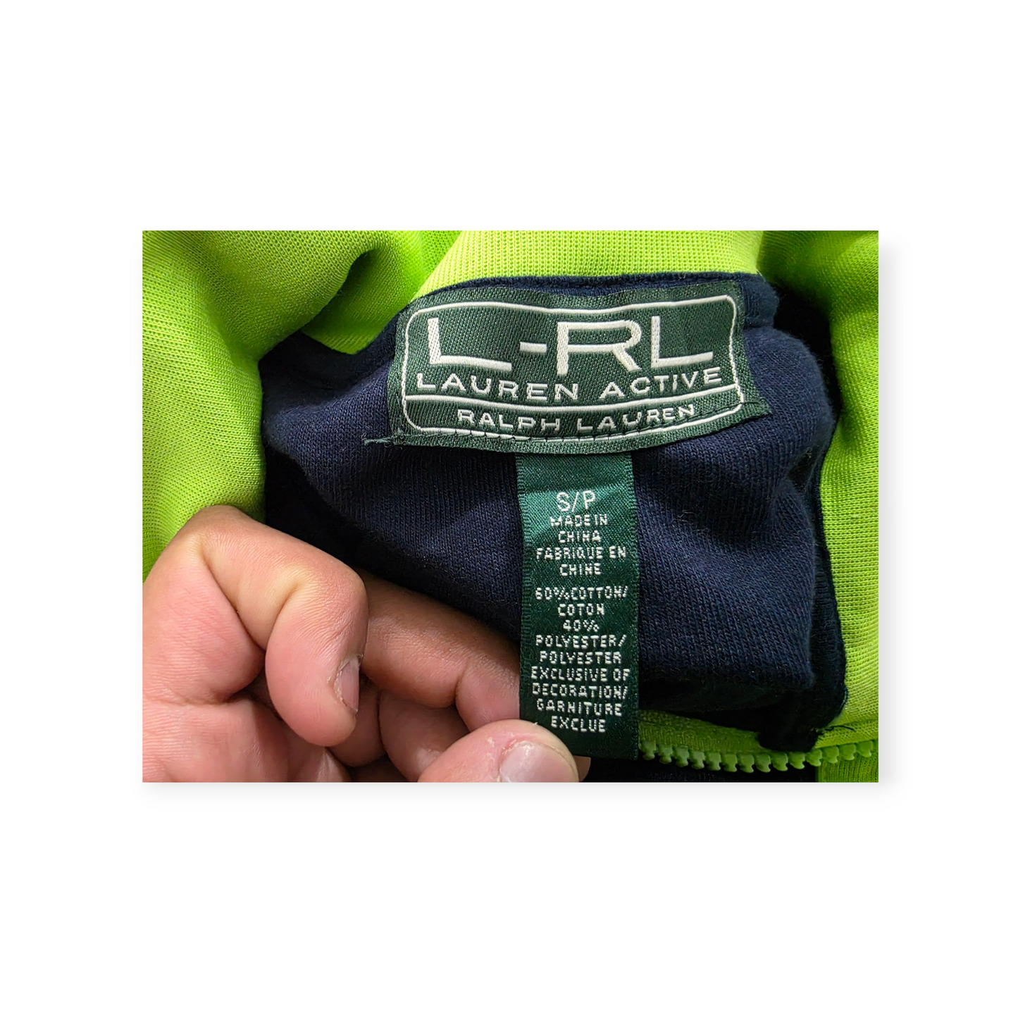 Sudadera Ralph Lauren Active Chico Sp Azul Marino Con Verde