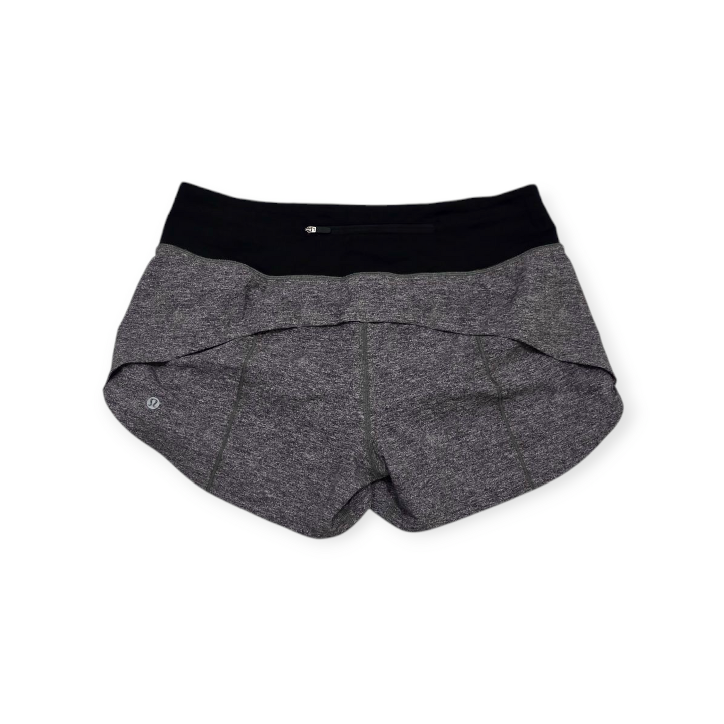 Short Lululemon Talla 8 Gris Jaspeado Con Negro