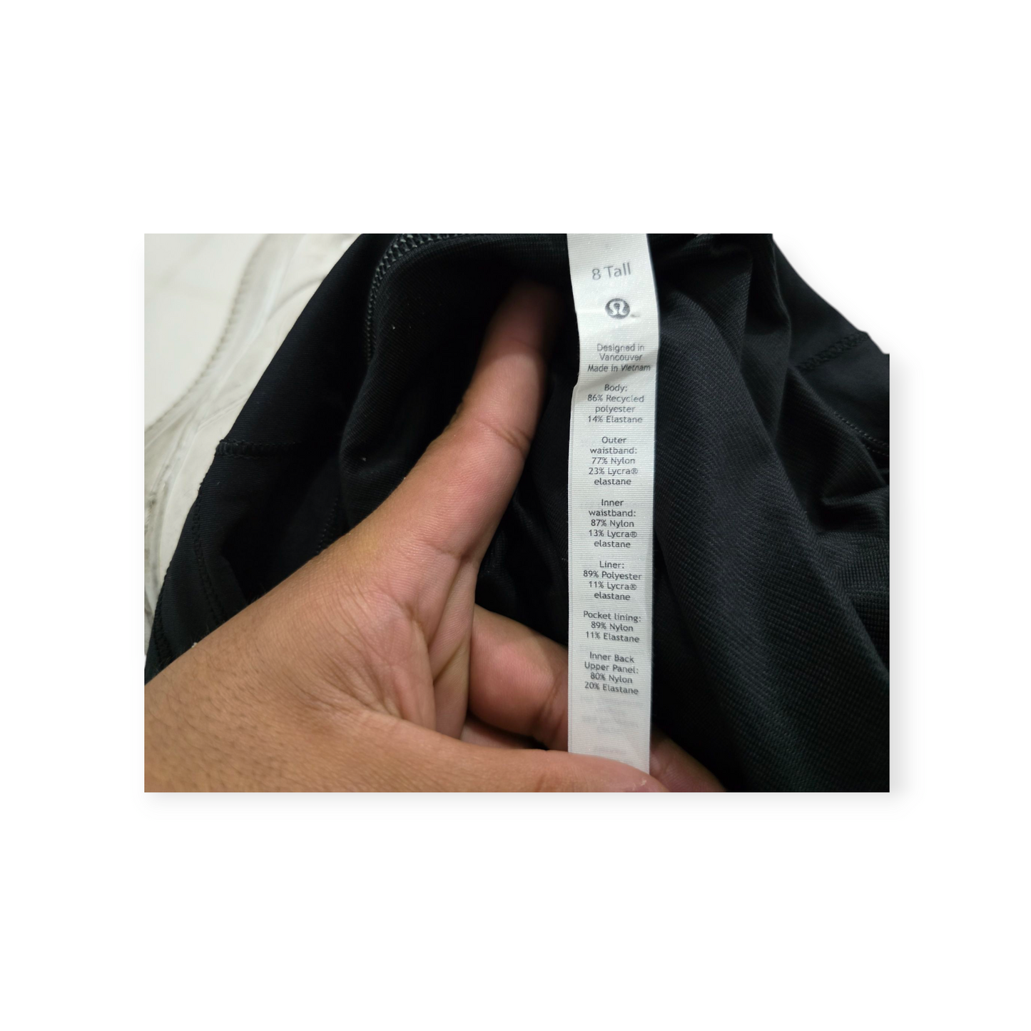 Short Lululemon Talla 8 Gris Jaspeado Con Negro