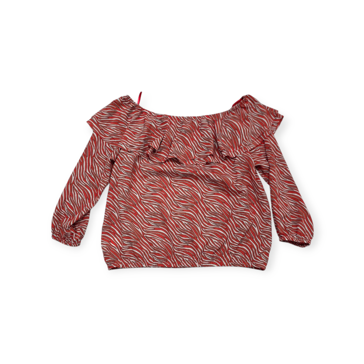 Blusa Michael Kors Talla 1x Coral Con Lineas Blancas