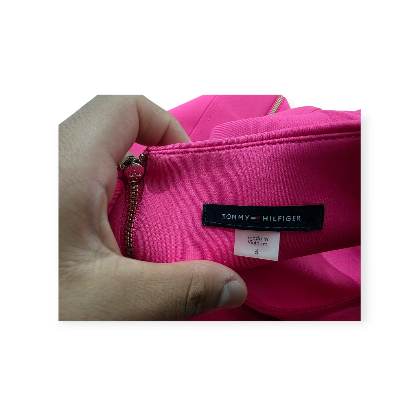 Vestido Tommy Hilfiger Sin Mangas Talla 6 Color Fucsia