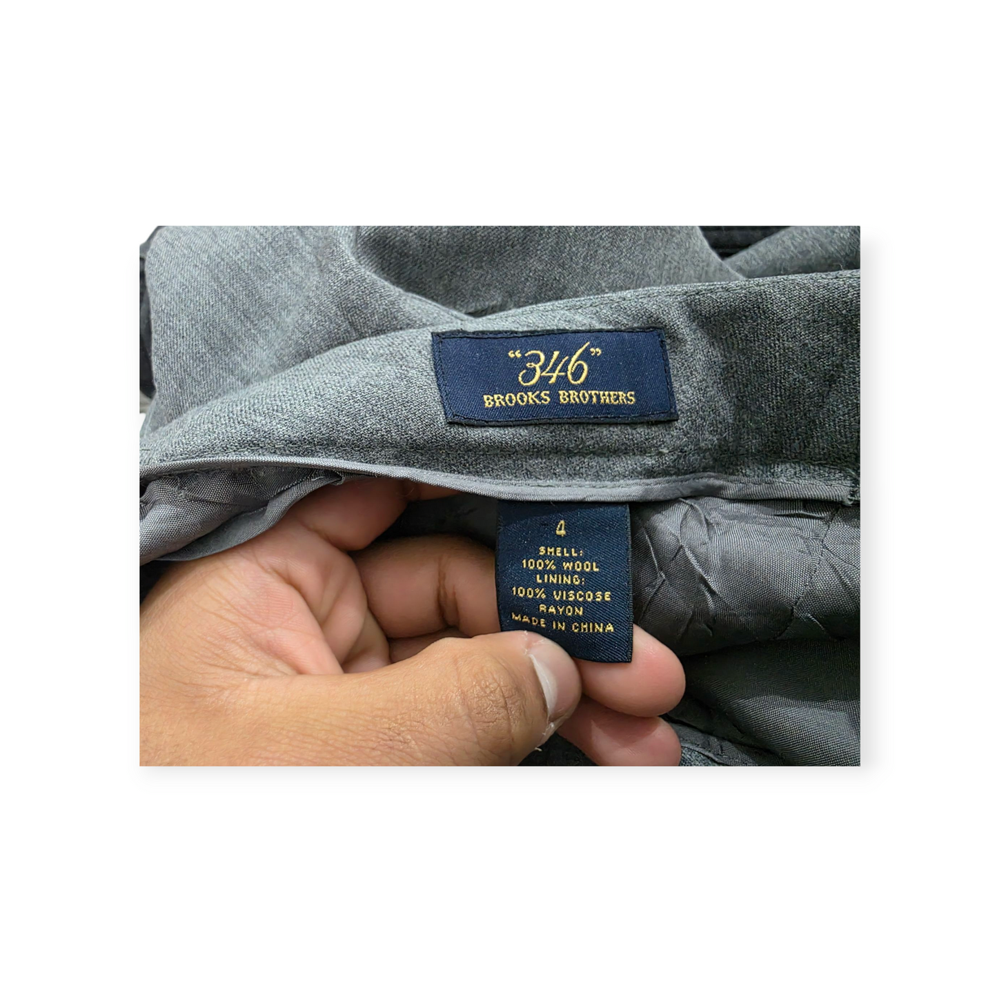 Pantalon Brooks Brothers De Lana Talla 4 Color Gris