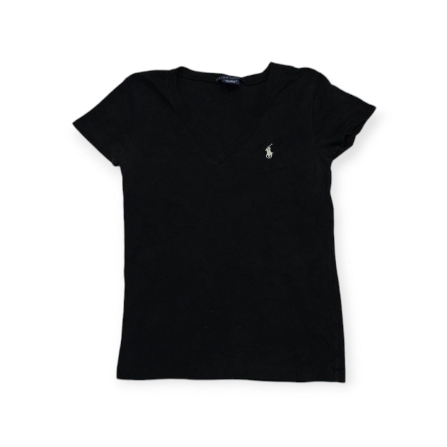Playera Ralph Lauren Chico S Negra Pony Blanco