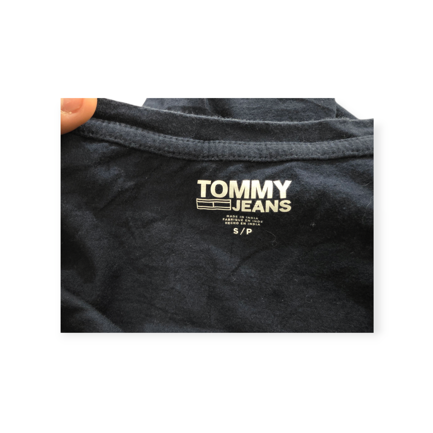 Playera Tommy Hilfiger Chico S Azul Marino Manga Corta