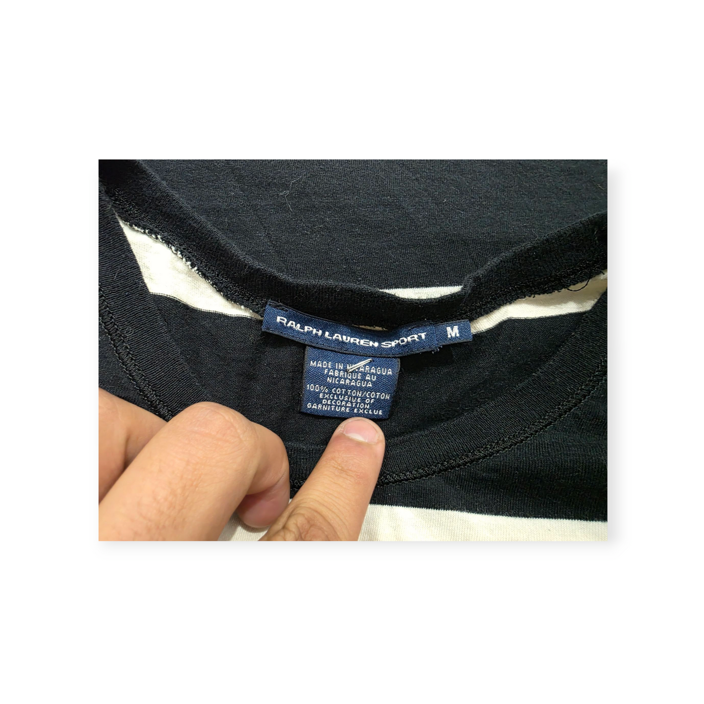 Playera Ralph Lauren Sport Mediana M Crema C/ Azul Pony Azul