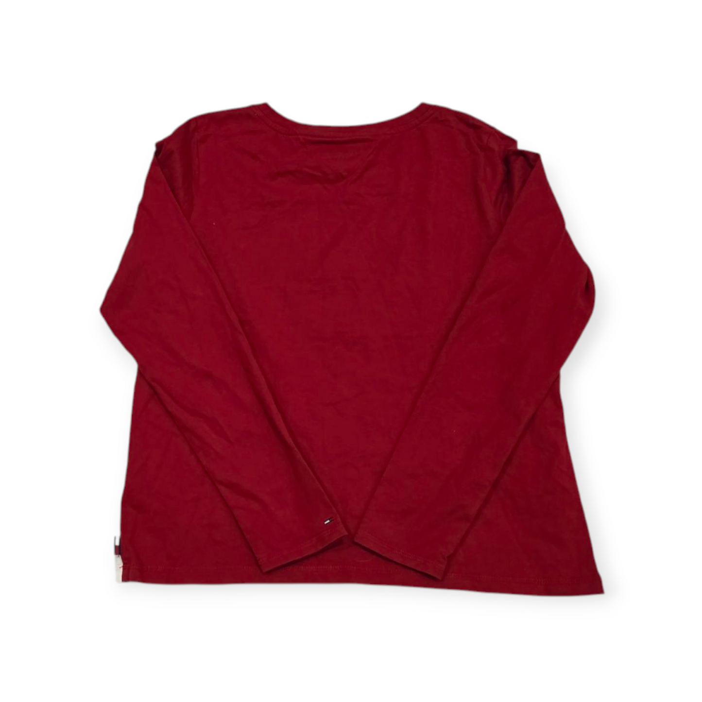 Playera Tommy Hilfiger Mediana M Roja Con Blanco Manga Larga