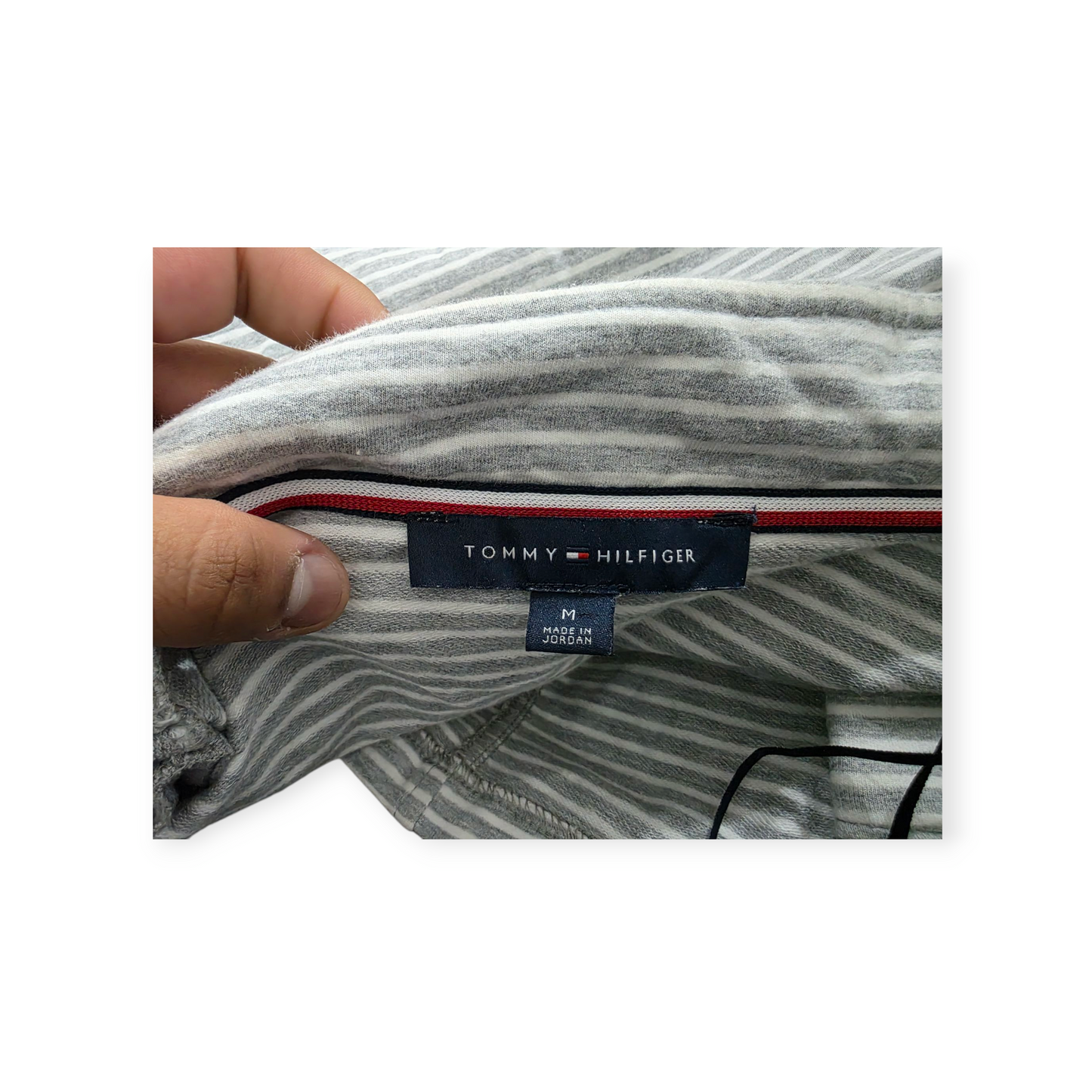 Blazer Tommy Hilfiger Mediana M Gris Claro Rayado
