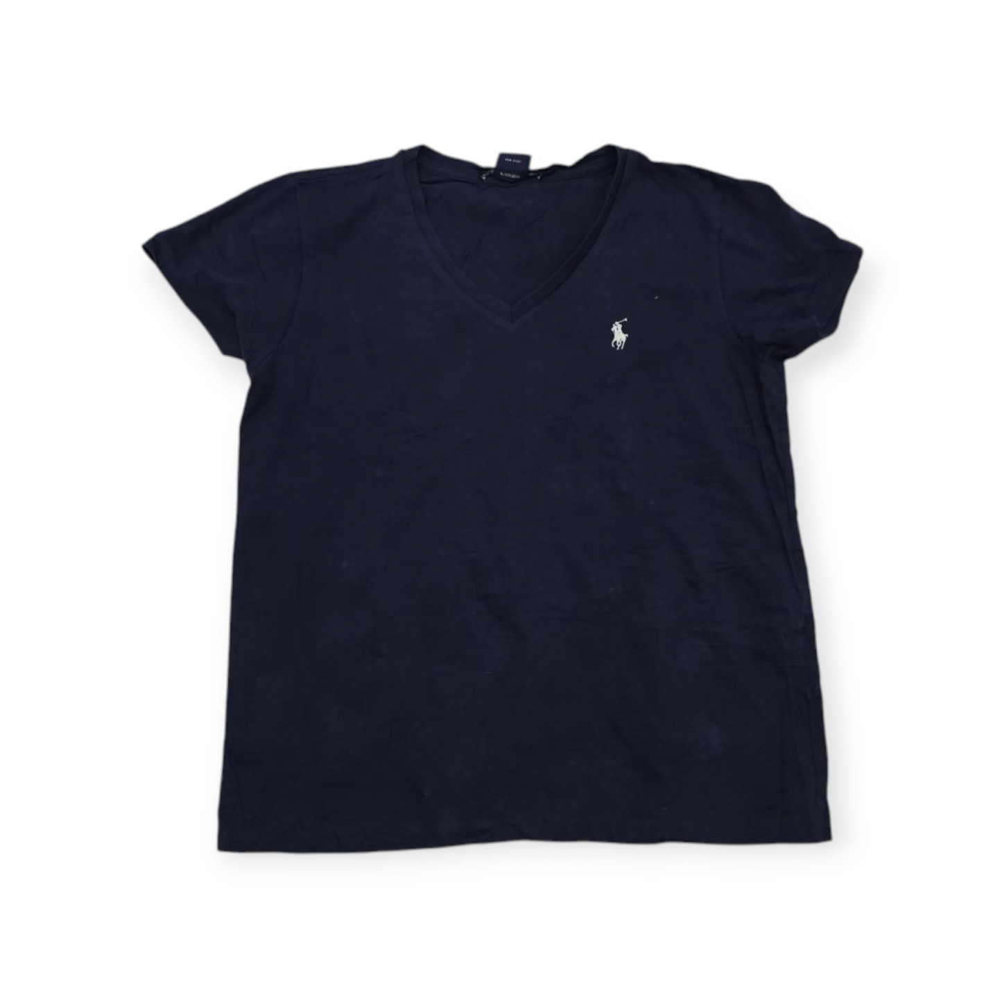 Playera Ralph Lauren Mediana M Azul Marino Pony Blanco