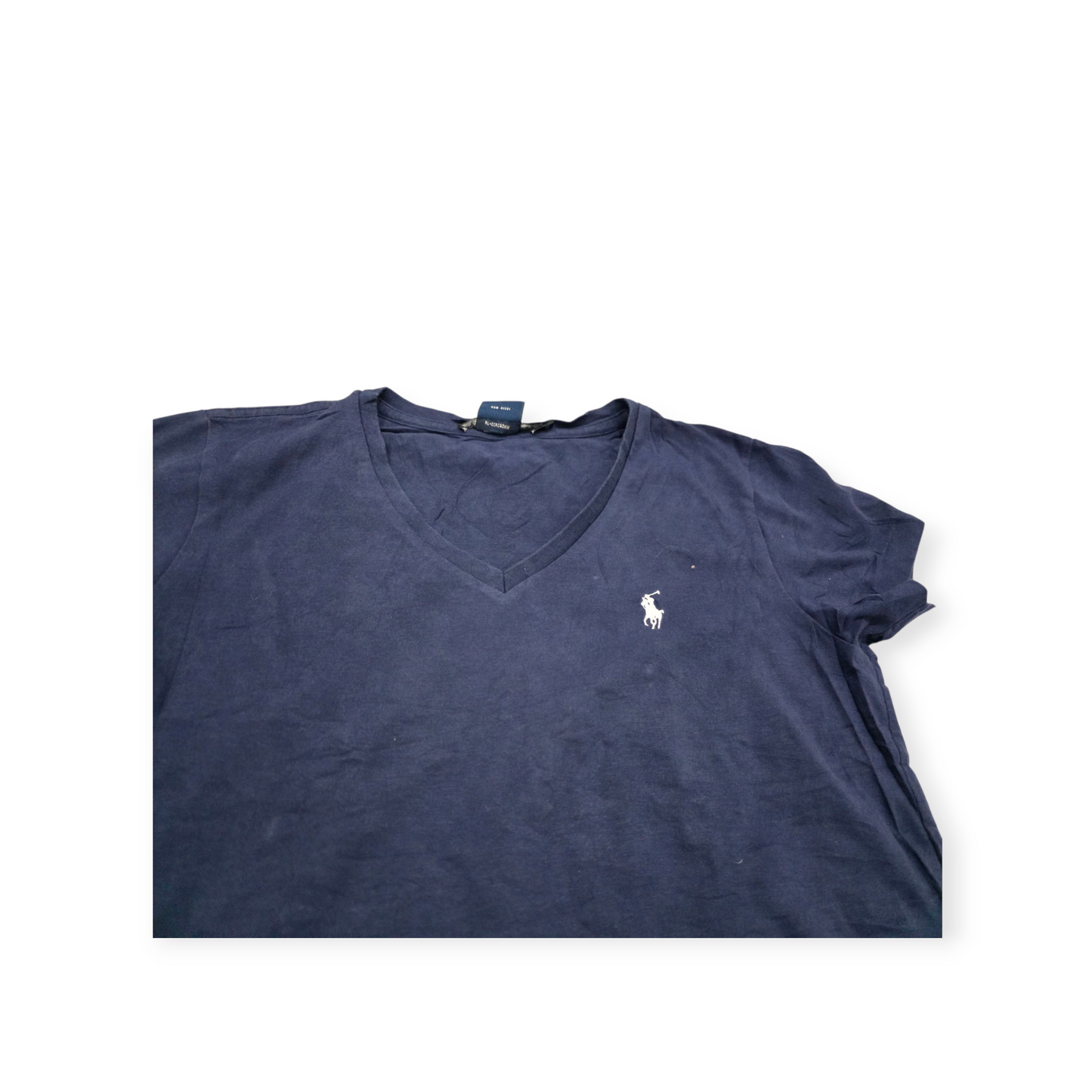 Playera Ralph Lauren Mediana M Azul Marino Pony Blanco