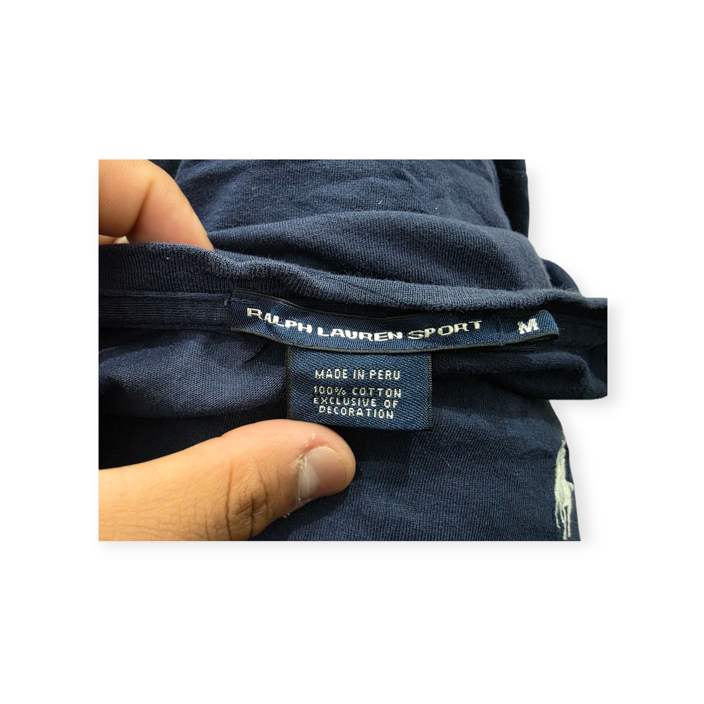 Playera Ralph Lauren Mediana M Azul Marino Pony Blanco