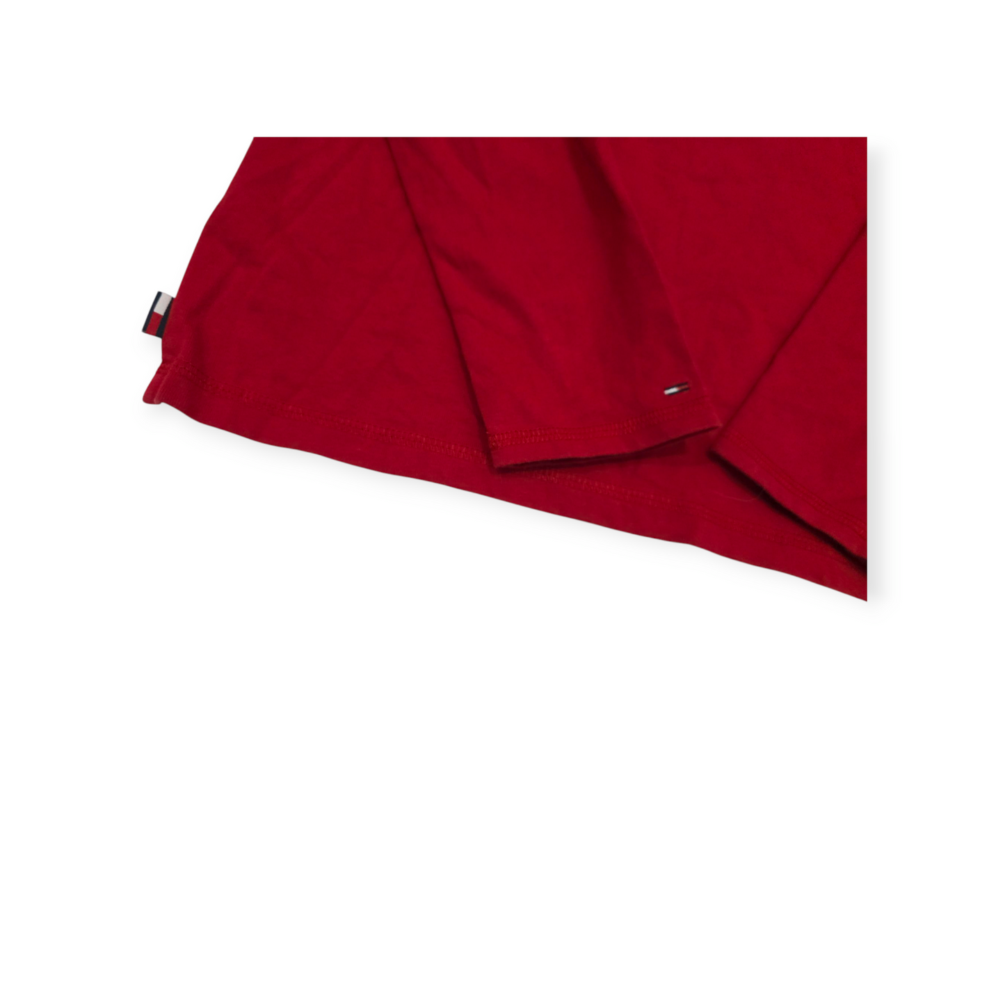 Playera Tommy Hilfiger Mediana M Roja Con Blanco Manga Larga
