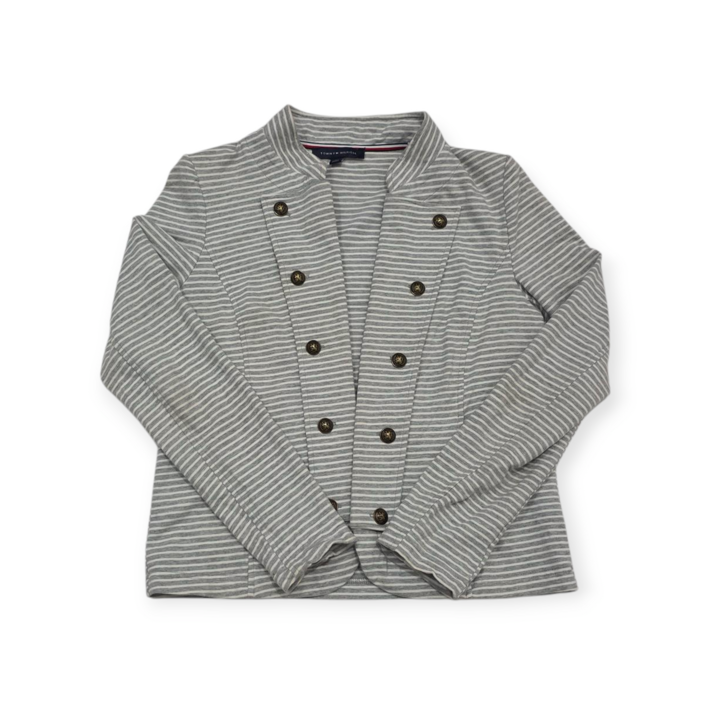 Blazer Tommy Hilfiger Mediana M Gris Claro Rayado