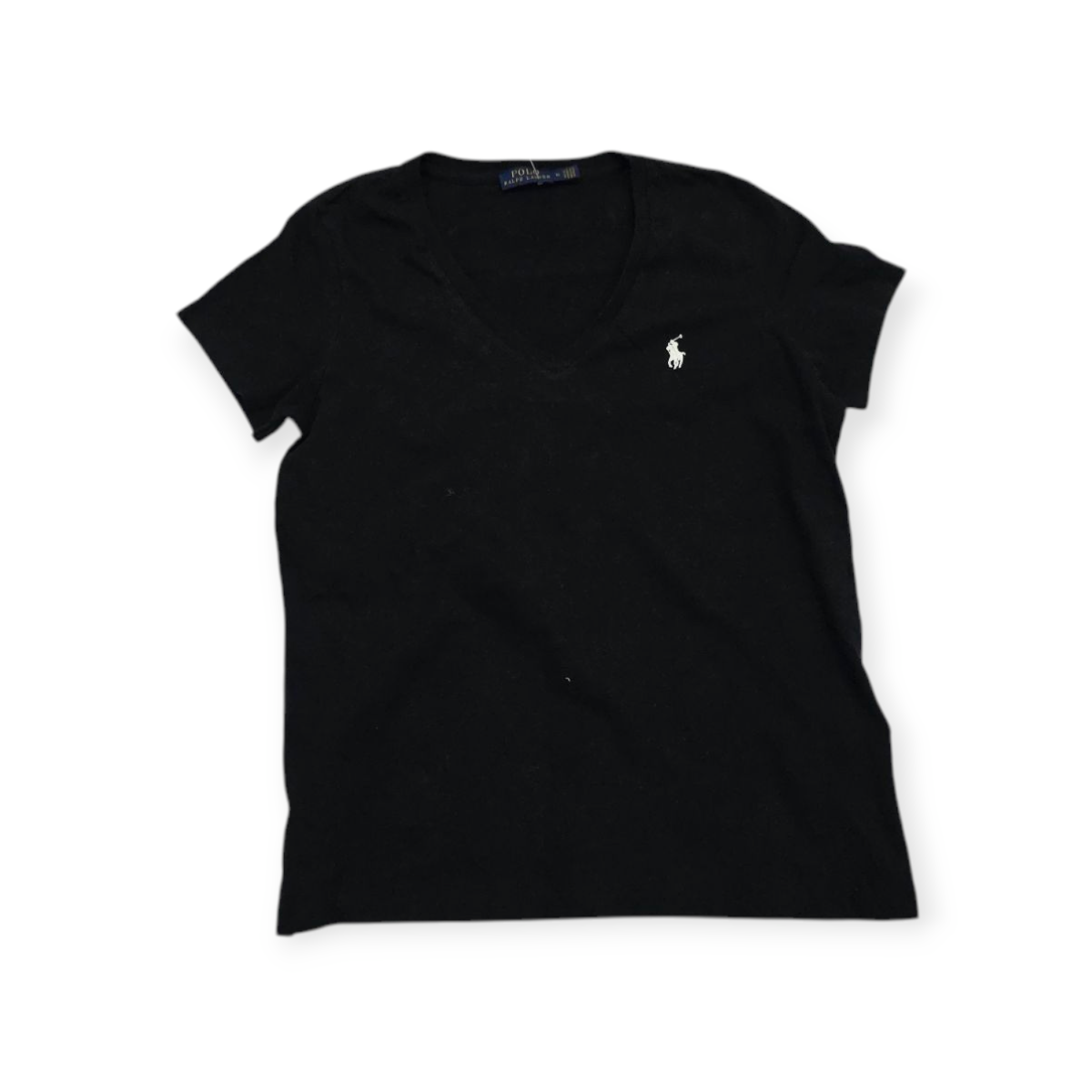 Playera Mujer Polo Ralph Lauren Mediana Negro C/pony Blanco