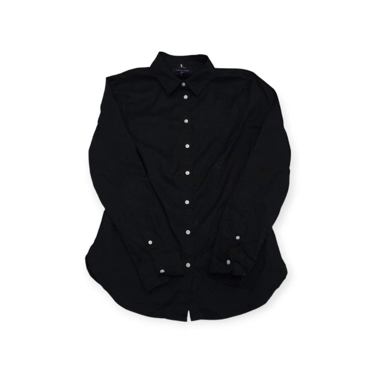 Camisa Mujer Tommy Hilfiger Talla 8 Negro Classic Fit Negra