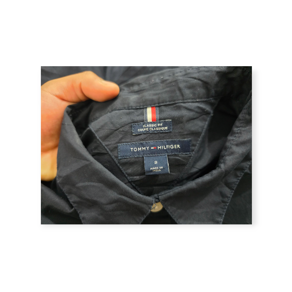 Camisa Mujer Tommy Hilfiger Talla 8 Azul Marino Classic Fit