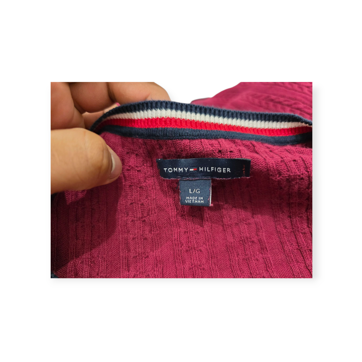 Suéter Mujer Tommy Hilfiger Grande L Color Vino
