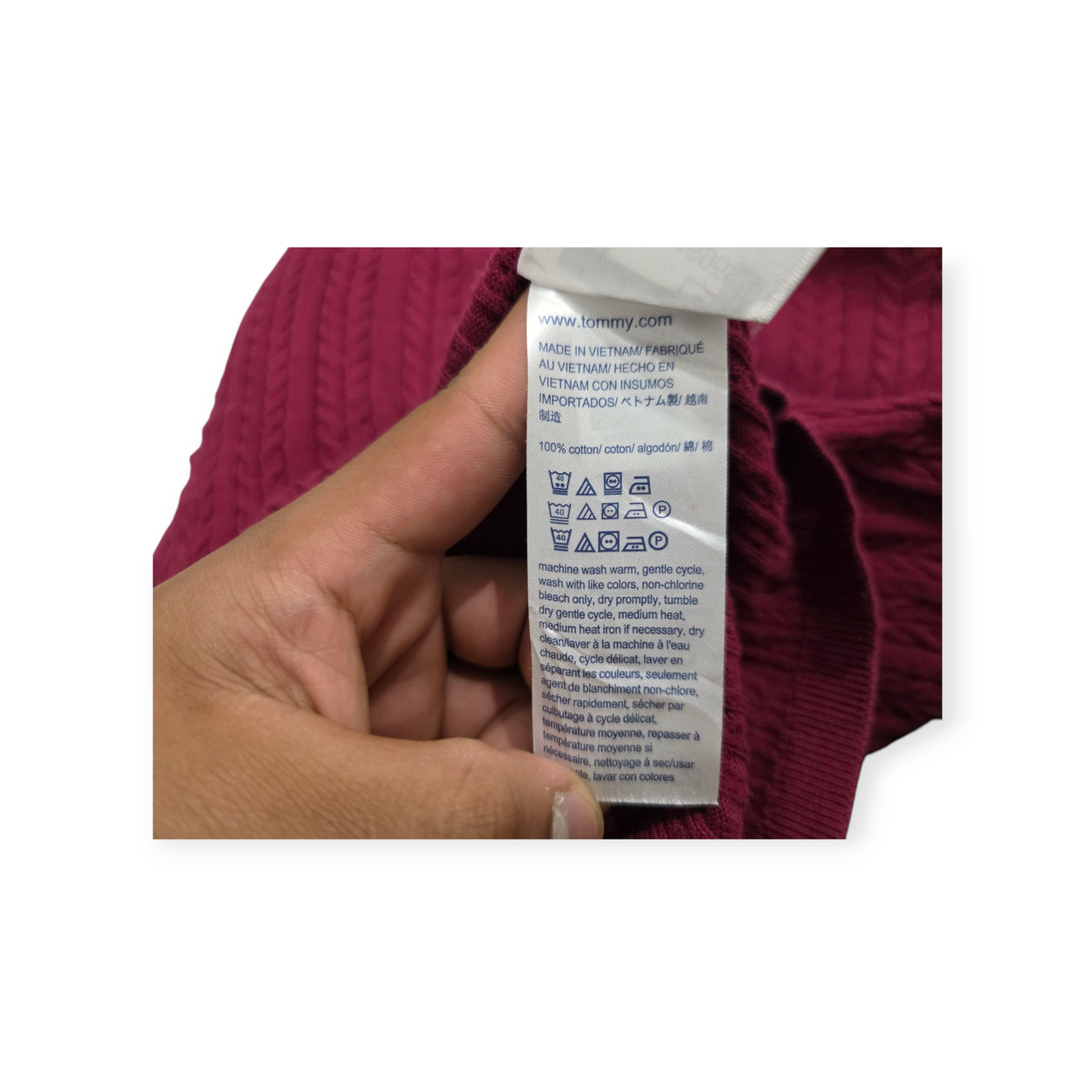 Suéter Mujer Tommy Hilfiger Grande L Color Vino