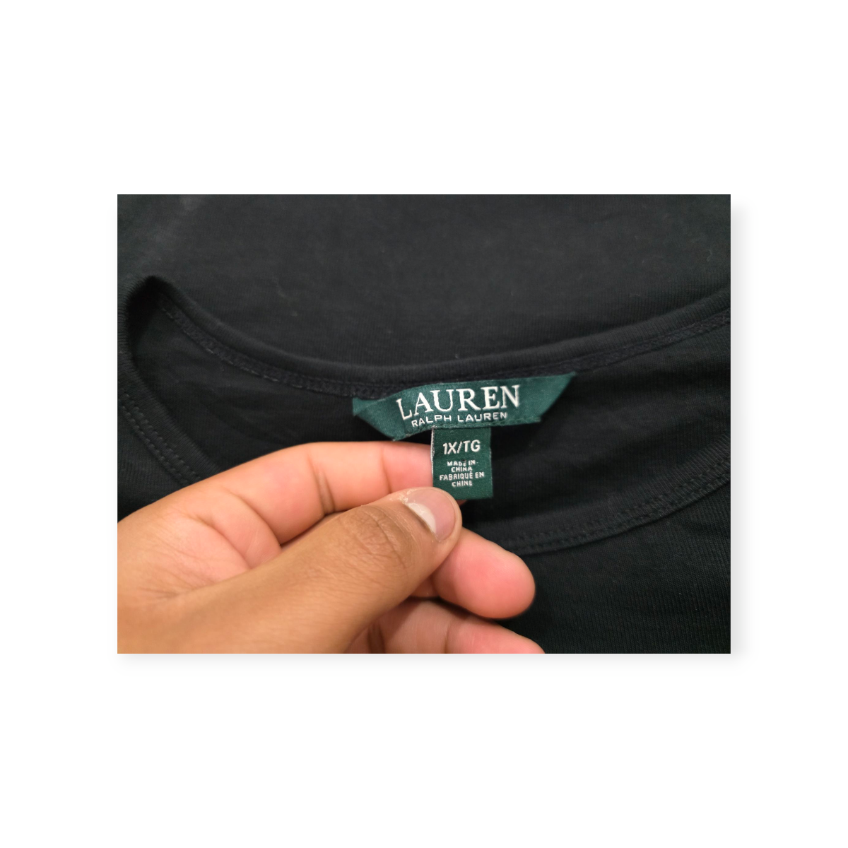 Blusa Mujer Ralph Lauren Talla 1x Negra Manga Corta