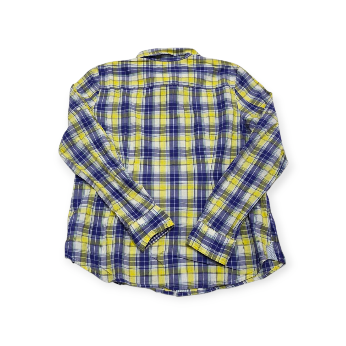 Camisa Tommy Hilfiger Grande L Amarillo C/ Azul Cuadricul