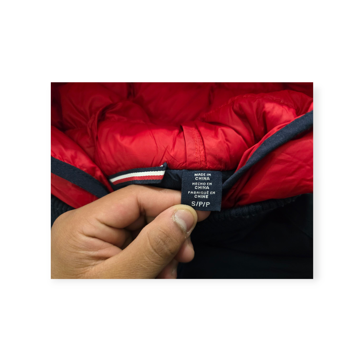 Chamarra Tommy Hilfiger Chico S Azul Marino Con Rojo