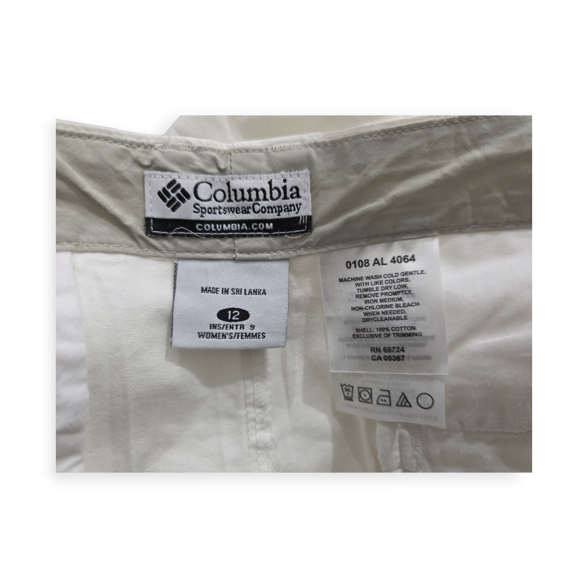 Bermuda Columbia Color Blanco Talla 12