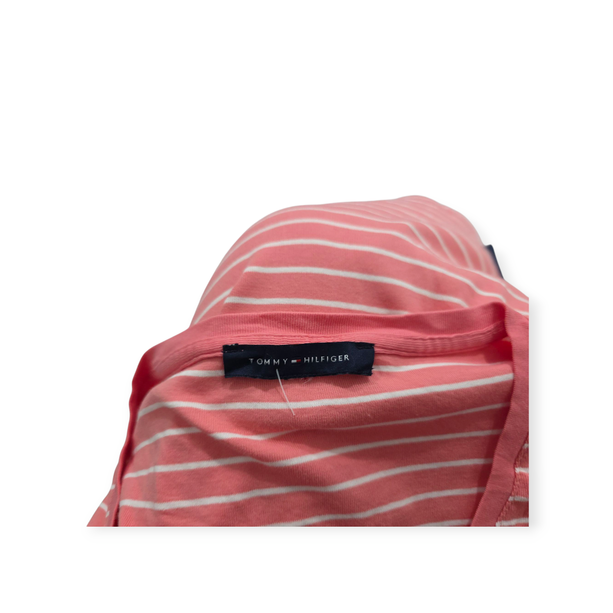 Playera Tommy Hilfiger Grande L Rosa Rayada Manga Corta