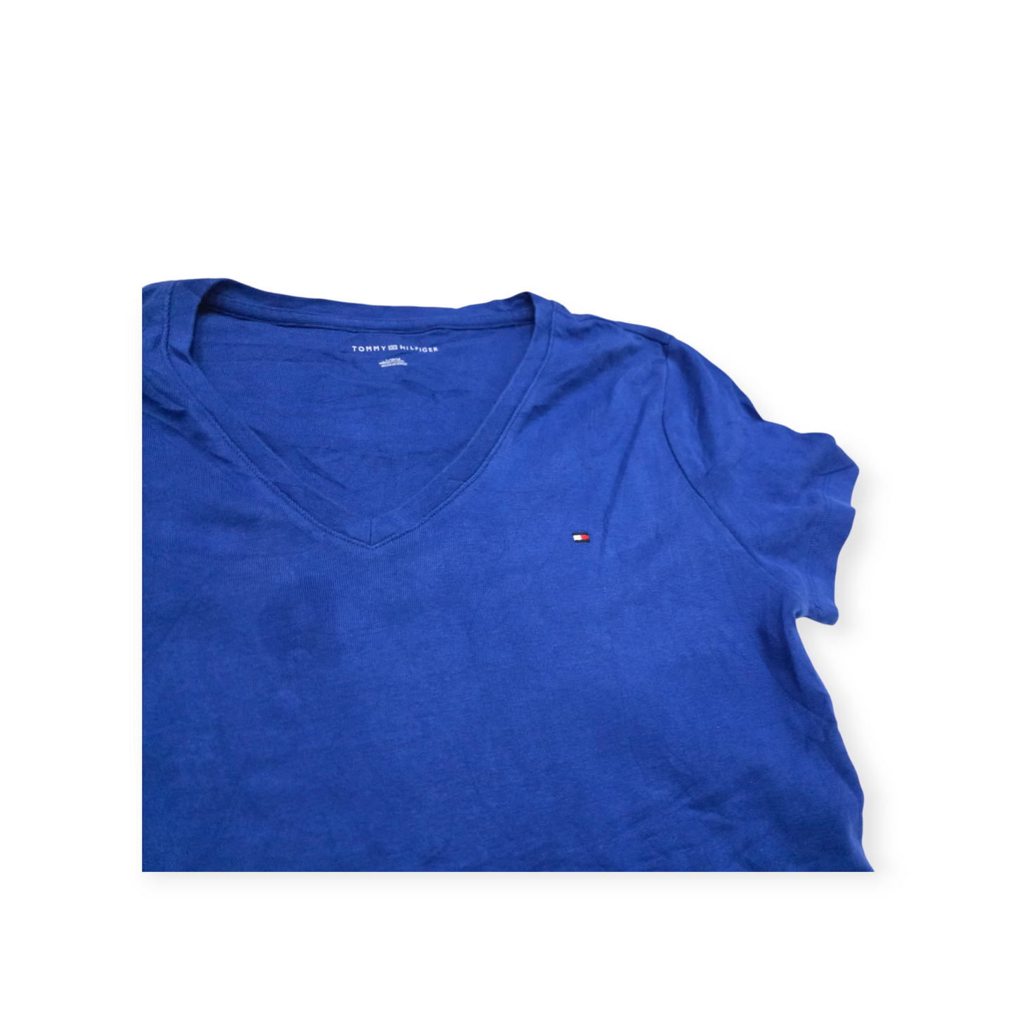 Playera Tommy Hilfiger Grande L Azul Manga Corta