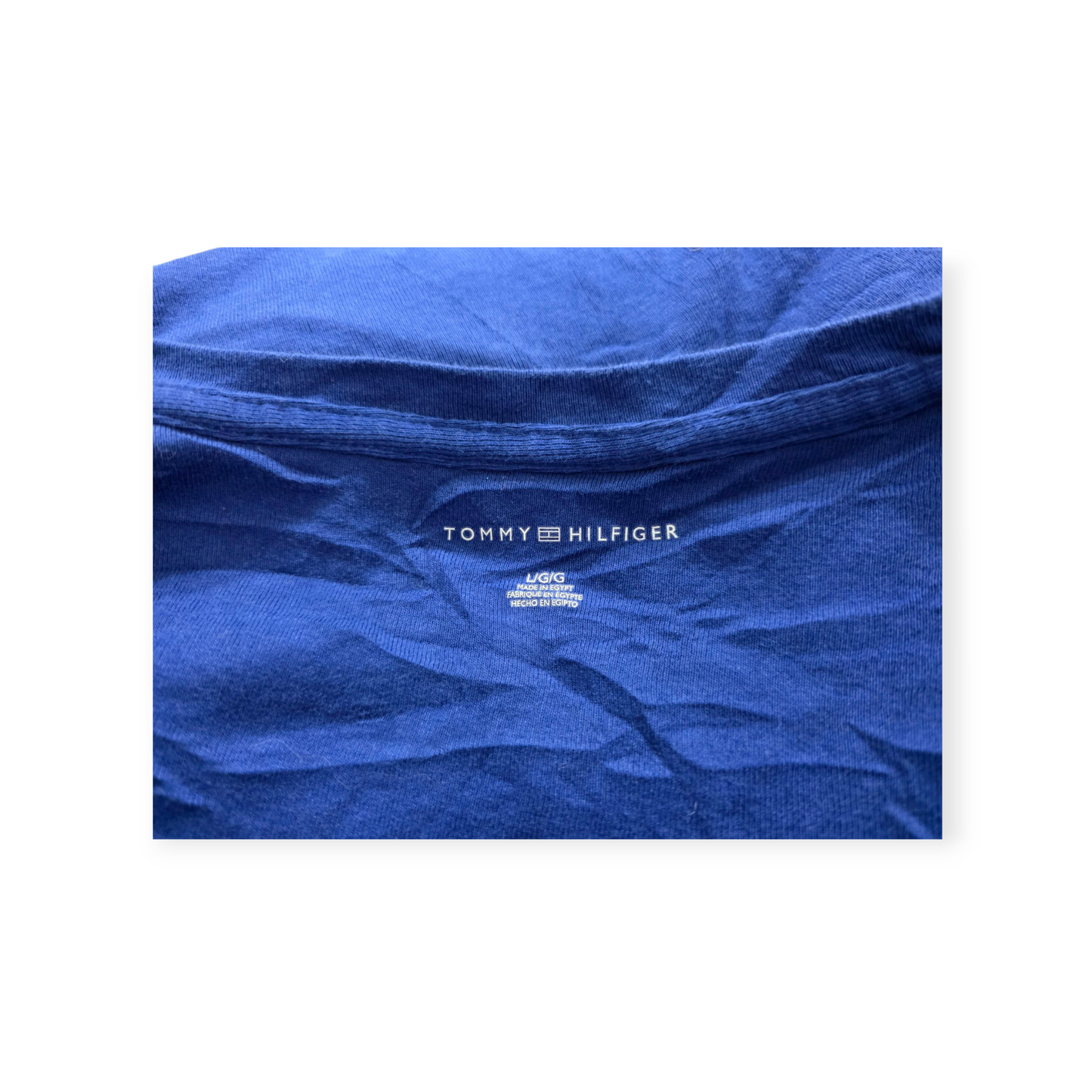 Playera Tommy Hilfiger Grande L Azul Manga Corta