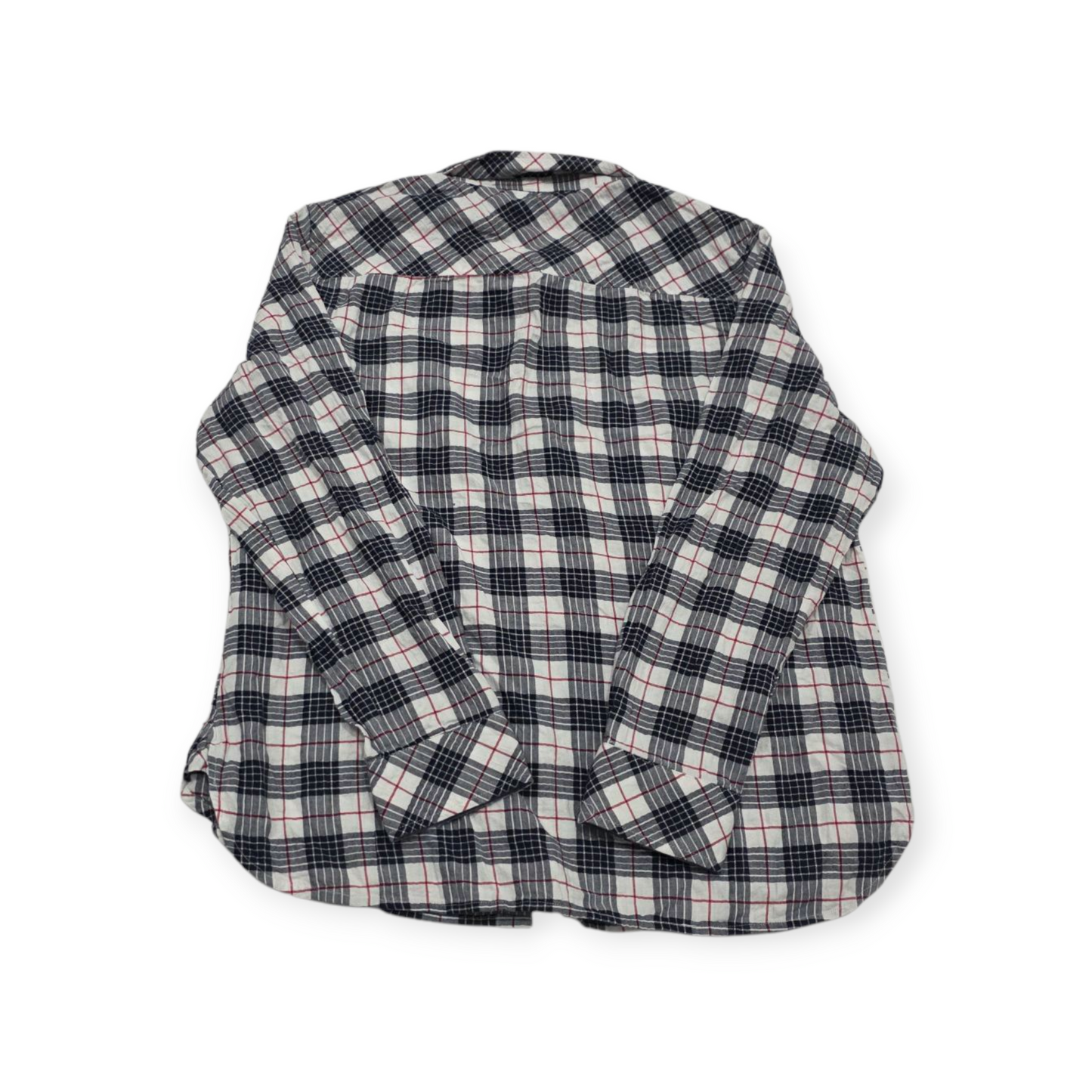 Camisa Tommy Hilfiger Xgrande Xl Cuadrada Gris Con Blanco