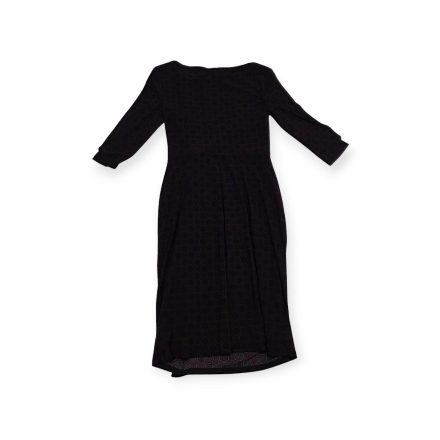 Vestido Ralph Lauren Talla 4 Negro Manga 3/4 C/ Figuras Vino