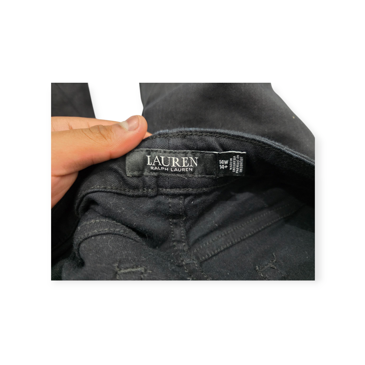 Pantalon Ralph Lauren Black Mezclilla Color Negro Talla 14w