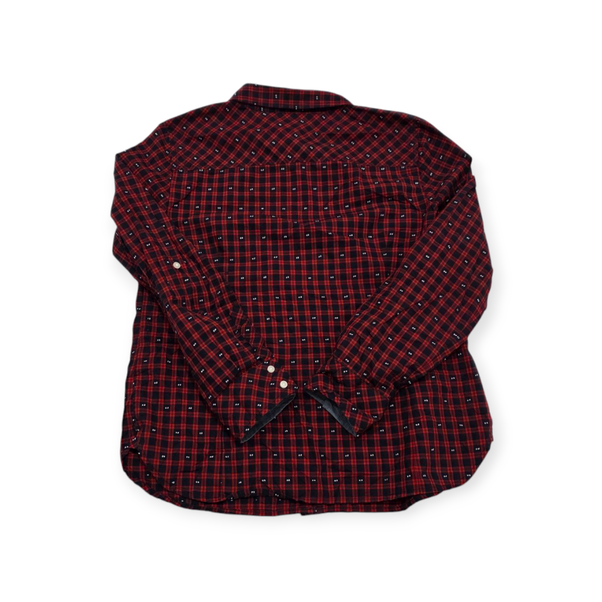 Camisa Tommy Hilfiger Roja C/cuadros Azules Manga Ajustable